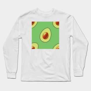 Halfocado Pattern Long Sleeve T-Shirt